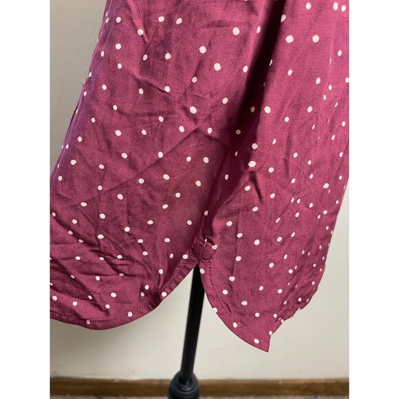 NWT Vix Paula Womens CoverUp Dress Burgundy SP Polka Dot Hermanny Cut Front Tie - Picture 10 of 16